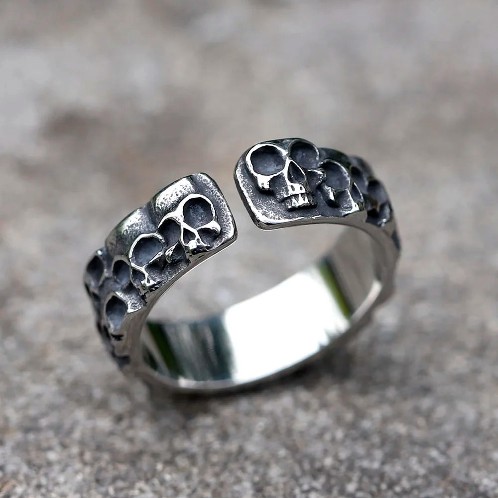2022 NEW Men's 316L stainless-steel rings Simple skull biker RING for teenfashion Jewelry Gifts free shipping