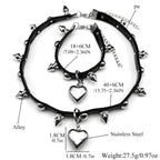Gothic Heart Steel Pendant Punk Harajuku Choker