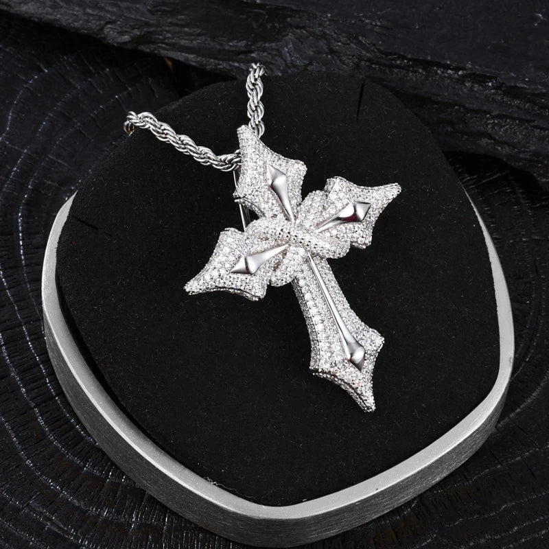 TUHE Hight Quality Cross Pendant Moissanite Spider pendant 925 Sterling Silver Pendant For Men Hip Hop Jewelry