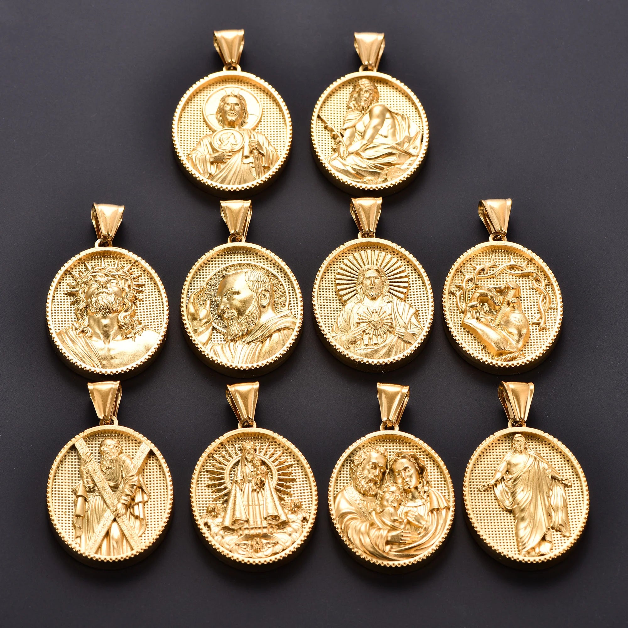 Jesus Cross Gold Pendant Necklace