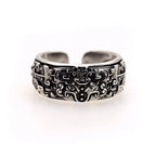 Retro Taotie Chinese Mythology Ring For Men Silver Color Punk Gothic Adjustable Ring Unisex Jewelry Accessories Gift