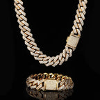 Iced Out Cuban Link Chain Necklace — Copper Alloy 15mm