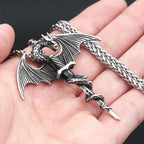 Sword Shape Pendant Necklace — Stainless Steel