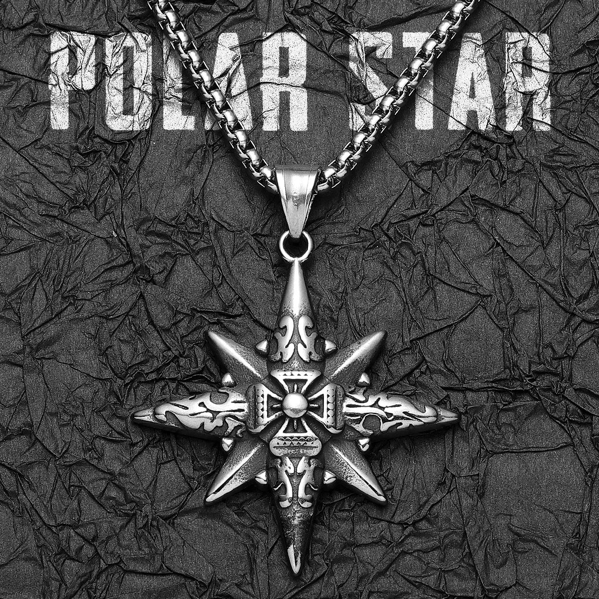Compass Pendant Necklace — Stainless Steel