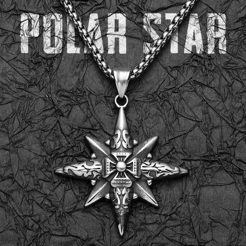 Compass Pendant Necklace — Stainless Steel