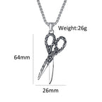 Scissors Pendant Necklace — Stainless Steel