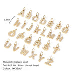 Letter Charm Pendant Necklace — Gold Iced
