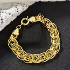 Heavy Byzantine Chain Bracelet — Gold-Tone, Punk Rock Statement