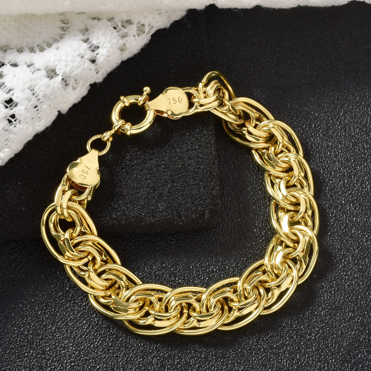 Heavy Byzantine Chain Bracelet — Gold-Tone, Punk Rock Statement