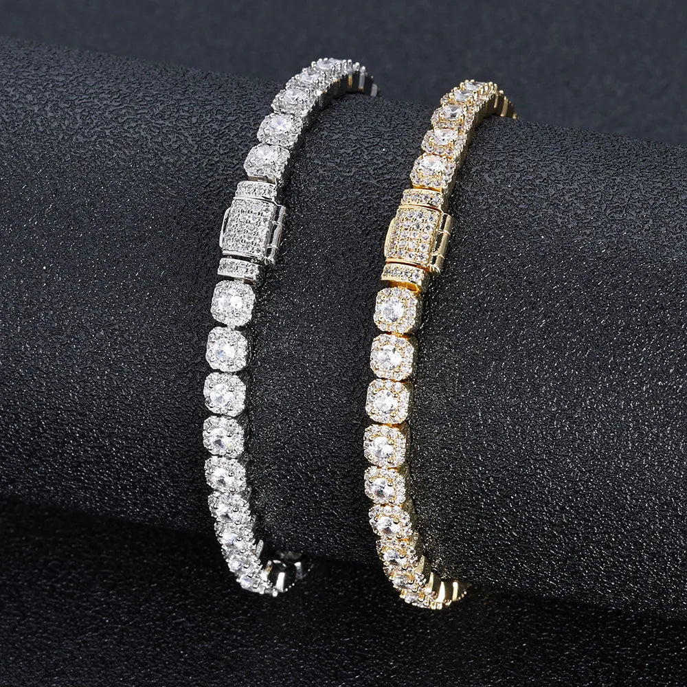 Tennis Chain Necklace Stainless Steel 5MM Cluster