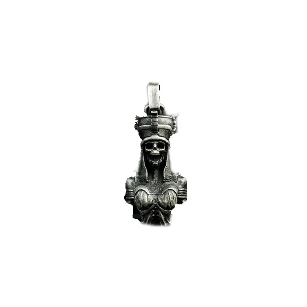 Simple Fashion Trend Ancient Greek Cleopatra Demon Queen Pharaoh Couple Necklace Street Party Vintage Skull Pendant
