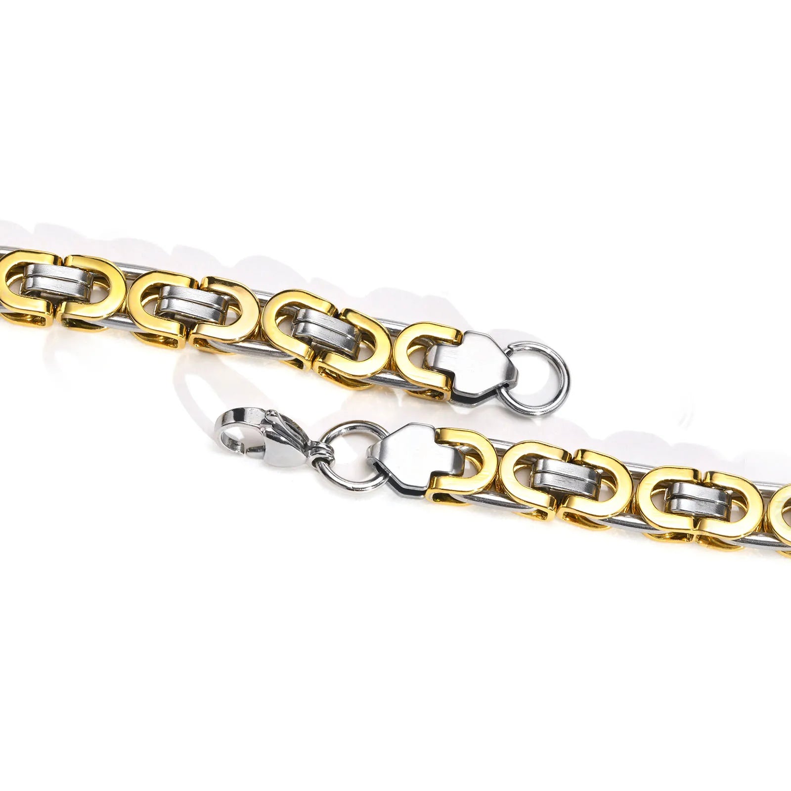 Flat Byzantine Chain Link Bracelet — Stainless Steel