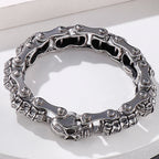 Gothic Stainless Steel Motorcycle Chain Bracelet for Man Casting Men's Bracelets of Skull Heads Skeleton Jewelry
