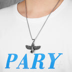 Eagle Wings Pharaoh Pendant Necklace Stainless Steel