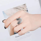 Retro Dark Angel Wings Ring For Women Men Punk Gothic Open Ring Designer Jewelry Unisex Accessories Gift For Lovers