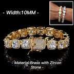 Iced Out Tennis Bracelet Stainless Steel 10/12MM