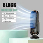 Desktop Electric fan Rechargeable Portable Home Air Conditioning Fan 5-Speed 720° Swivel Outdoor Camping Air Cooler