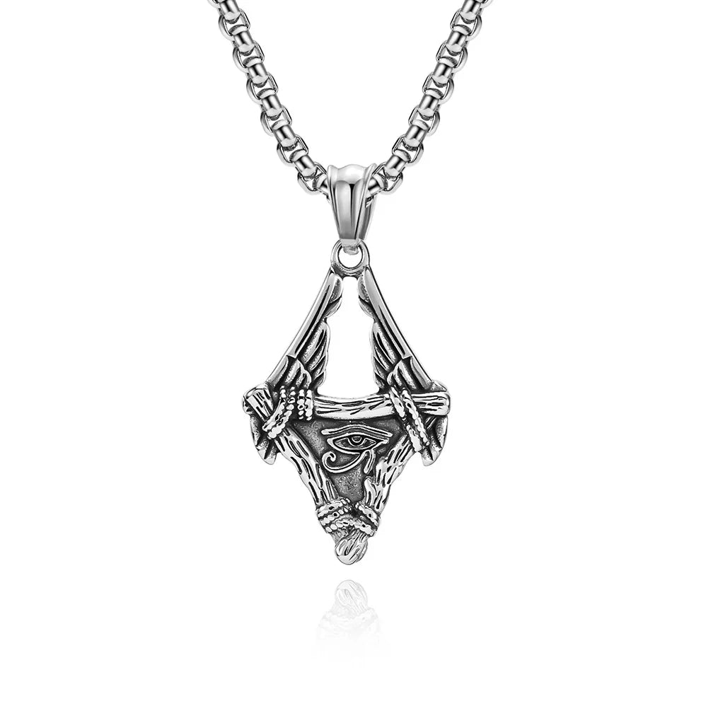 Horus Eye Steel Pendant Egyptian Retro Double