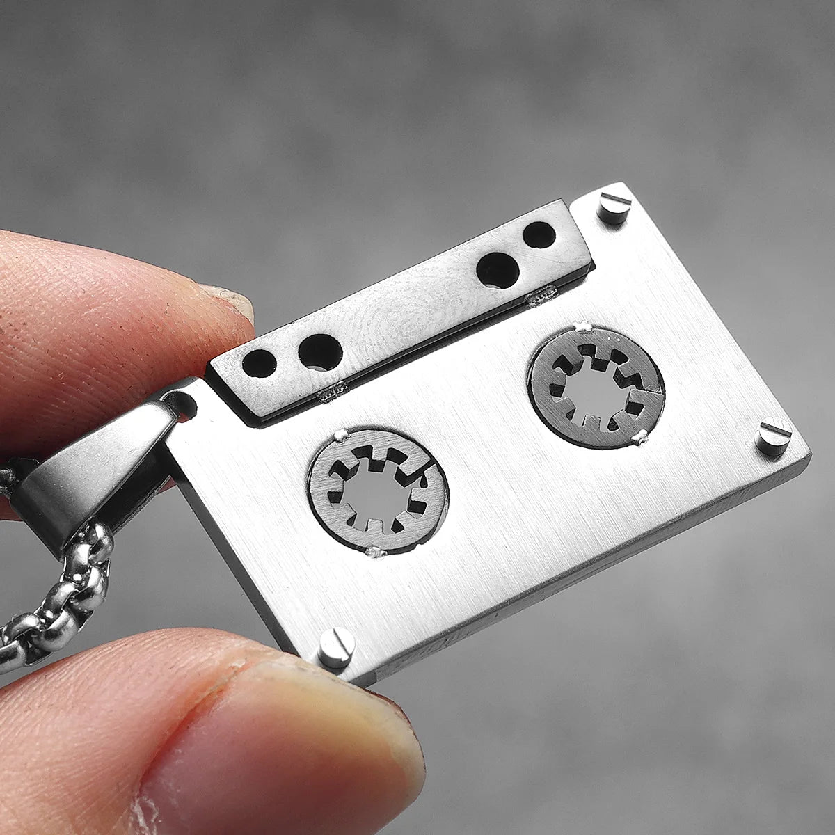 Music Player Tape Stainless Steel Jewelry Men Simple Necklace With Pendant For Male Women PunkHip Hop Accessories Gift Wholesale