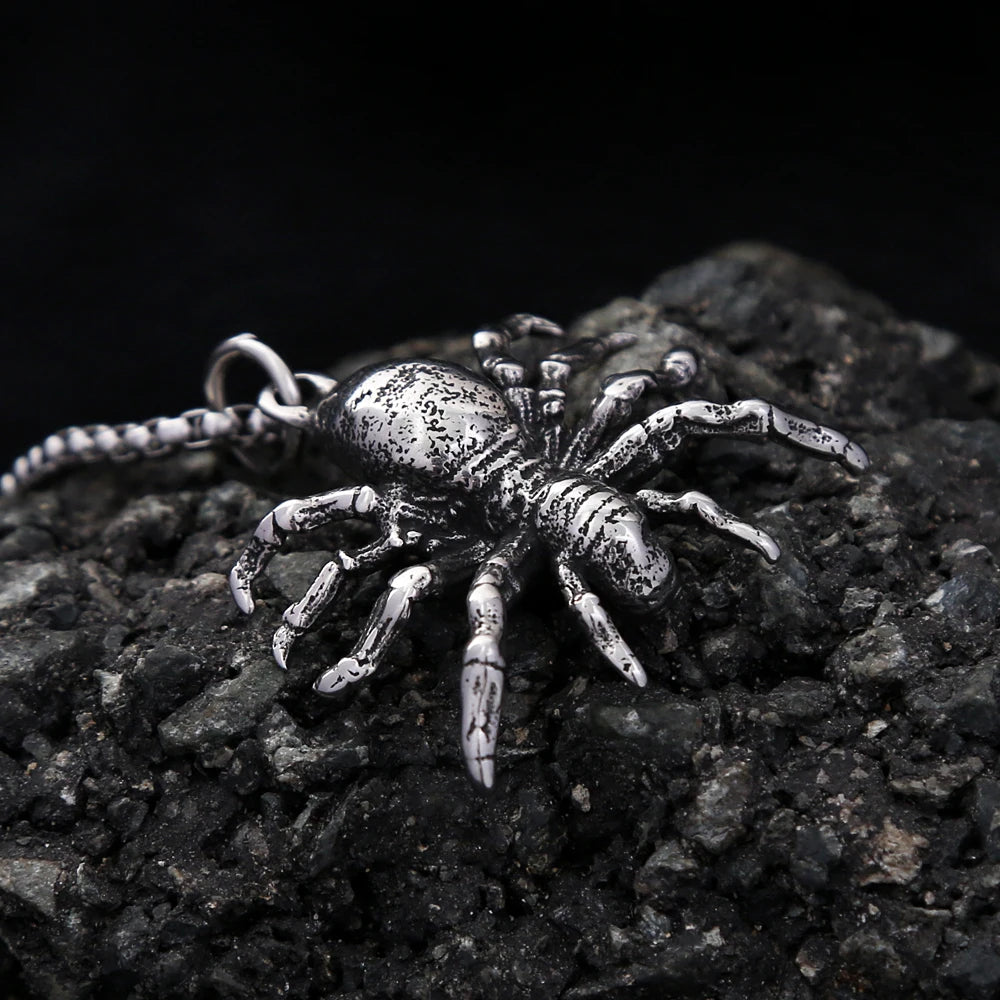 Gothic Spider Pendant — Stainless Steel