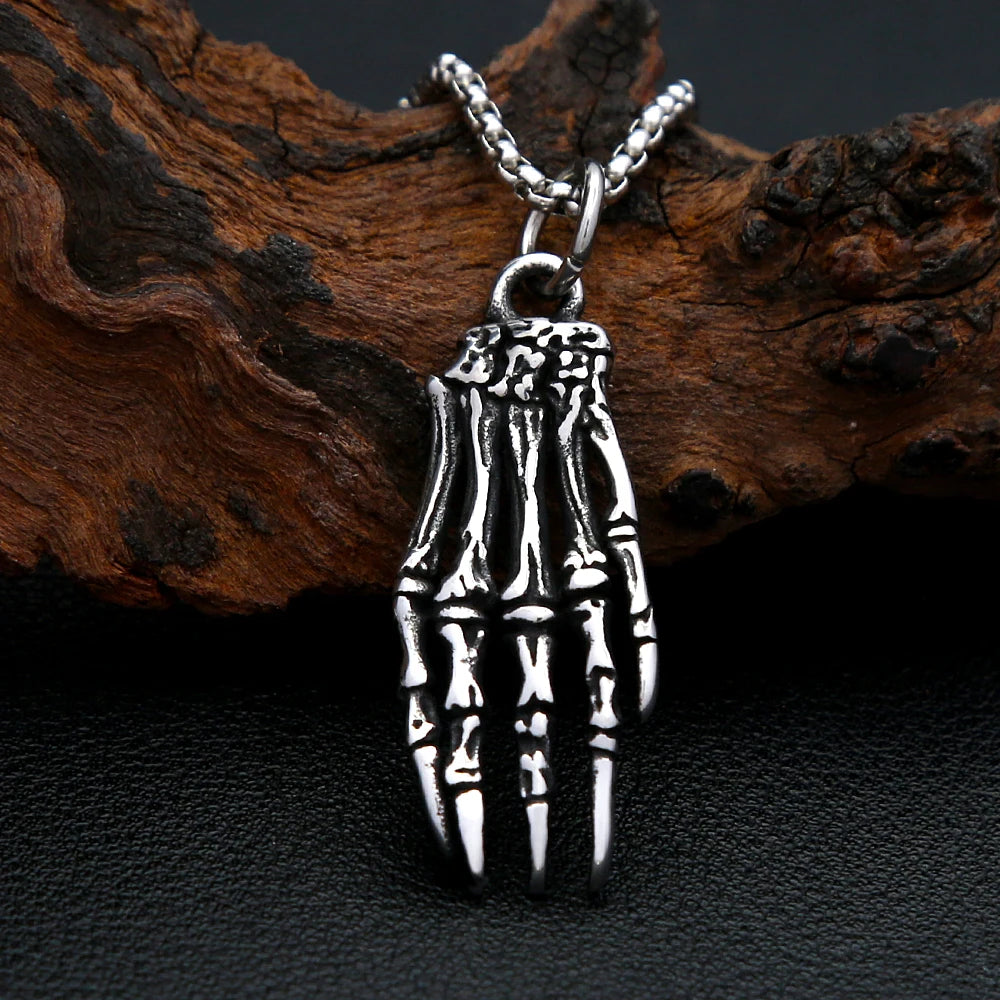 Skull Motorcycle Steel Pendant Demon Hand Halloween