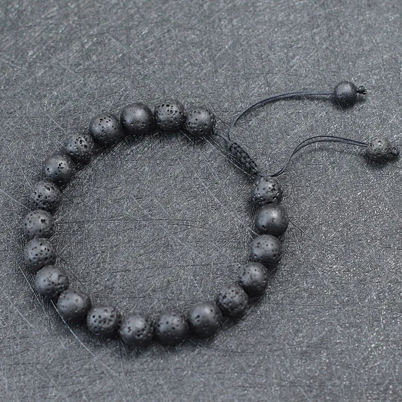 8mm Natural Stone Bracelet For Men Handmade Weaven Thread Braclet Boyfriend Gift Tibetan Buddhist Rosary Beads Braslet