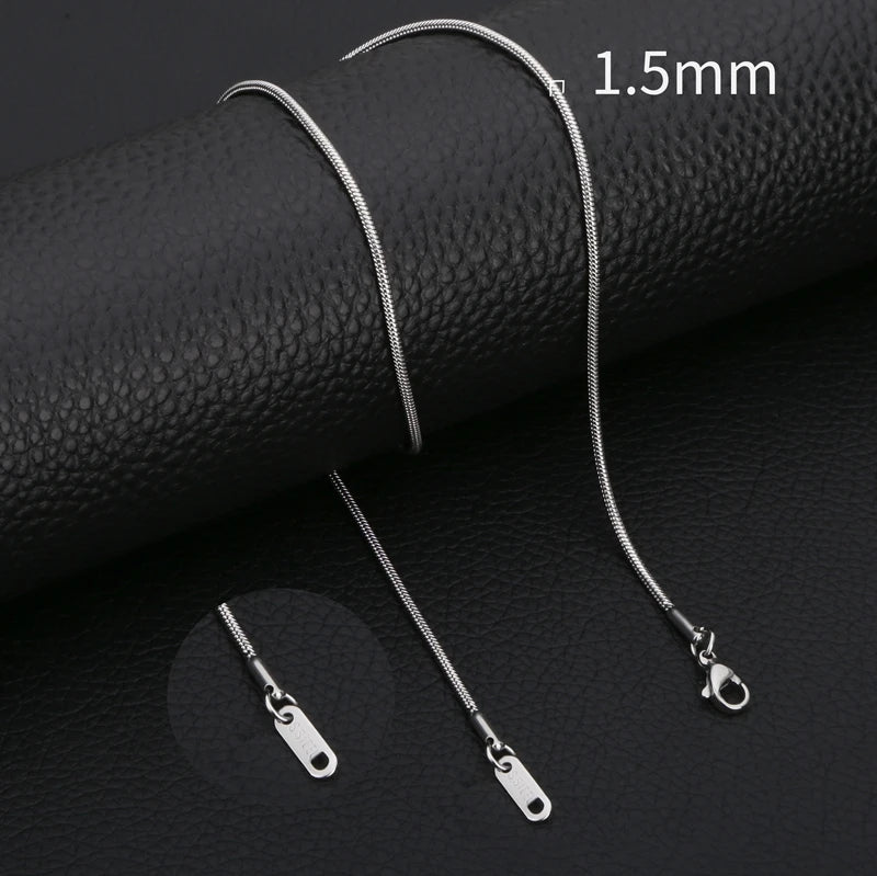 HIYEE Stainless Steel Snake Chain Necklace Chains for DIY for Women Jewelry Making Findings Pendants Lobster Clasps