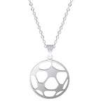 Sports Ball Charm Pendant Necklace — Steel