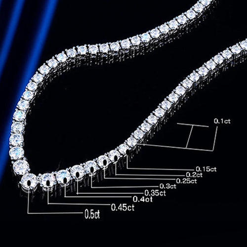 NeeTim Moissanite Tennis Necklace for Women 925 Sterling Silver with White Gold Plated Size Luxury Diamond Neck Chain