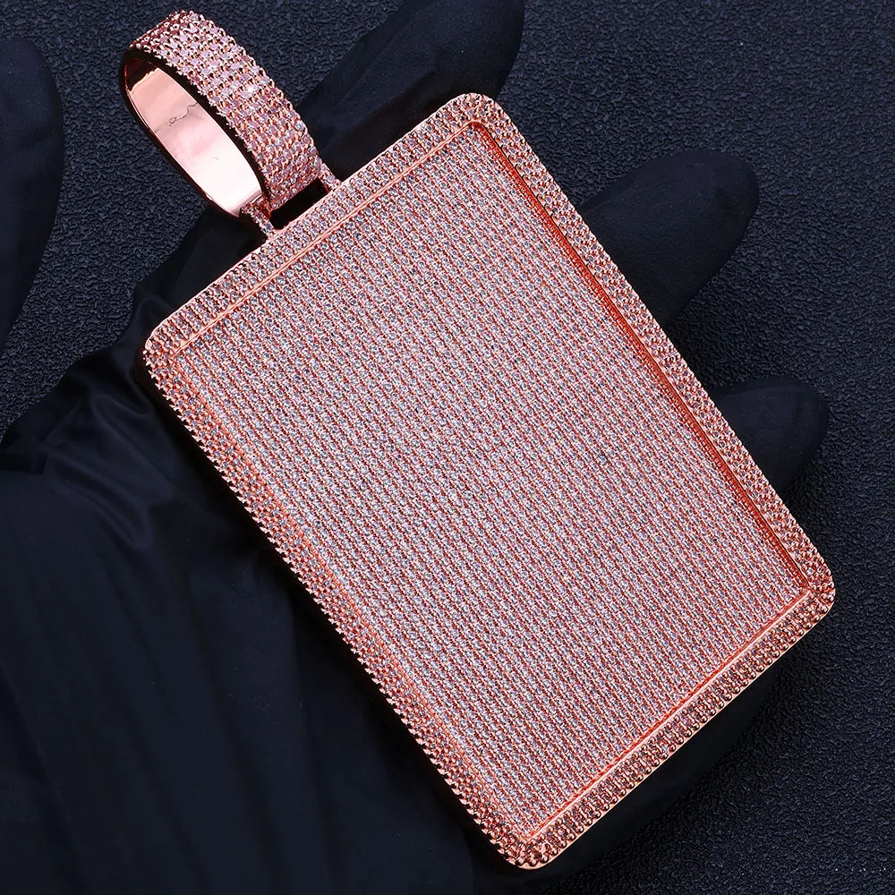 Iced Out Square Pendant Necklace CZ