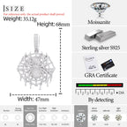 TUHE Hight Quality VVS1 Moissanite Spider pendant 925 Sterling Silver Pendant For Men Hip Hop Jewelry