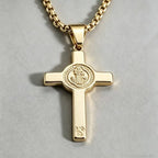 Cross Saint Benedict Steel Pendant Cruz San