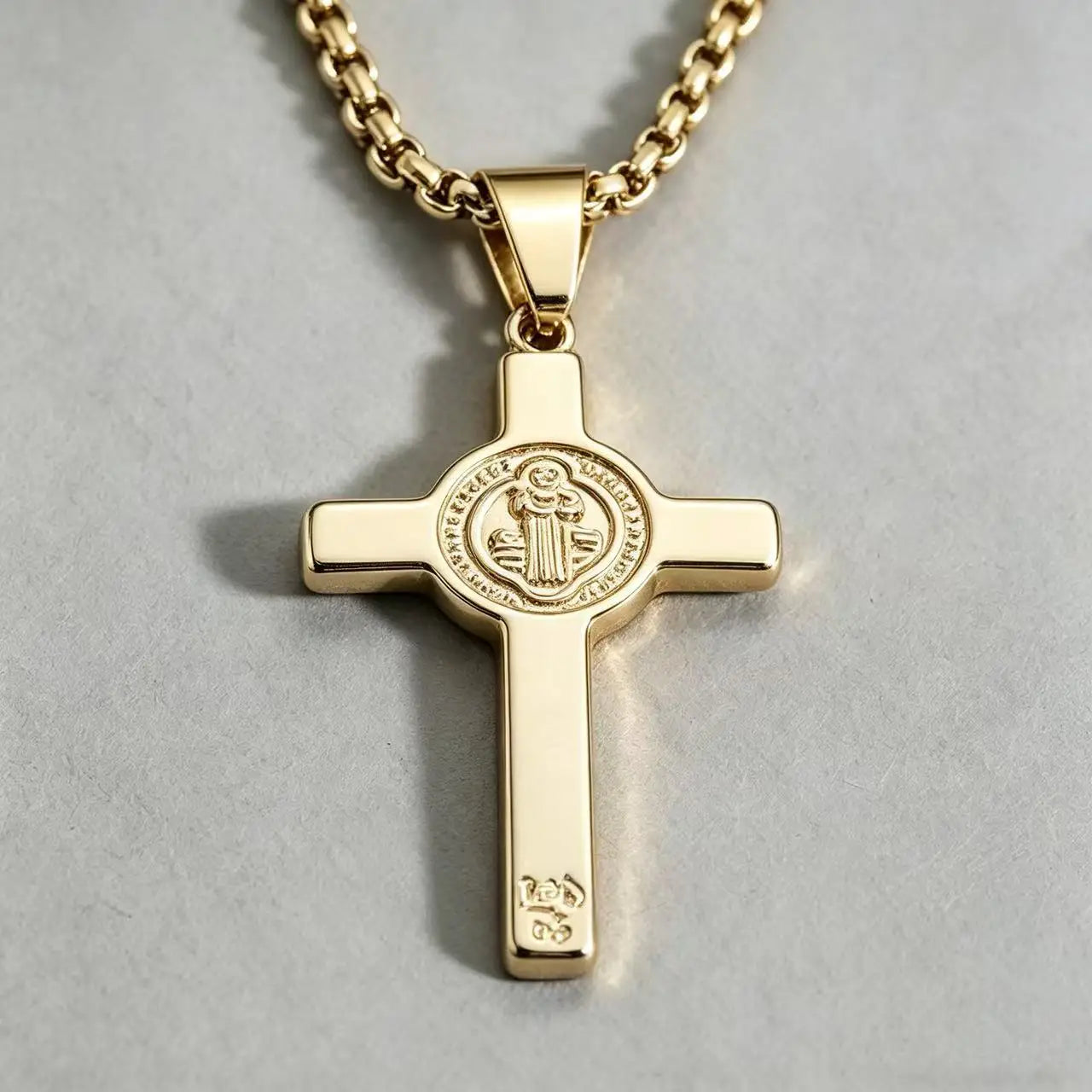 Cross Saint Benedict Steel Pendant Cruz San