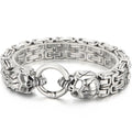 Gothic Skull Bracelet For Man 316L Stainless Steel Skeleton Charm Double Link Chain Men's Bracelets Male Cool On Hand