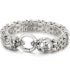 Gothic Skull Bracelet For Man 316L Stainless Steel Skeleton Charm Double Link Chain Men's Bracelets Male Cool On Hand