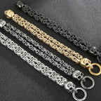 Gothic Skull Bracelet For Man 316L Stainless Steel Skeleton Charm Double Link Chain Men's Bracelets Male Cool On Hand