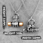 Fitness Fist Dumbbell Men Necklaces Pendants Chain Punk for Boyfriend Male Stainless Steel Jewelry Creativity Gift Wholesale