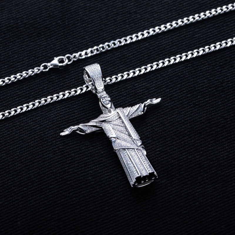 Iced Out Christ Pendant — 925 Silver
