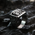 Fashion Retro Stainless Steel Punk Ring Solid Halloween Reaper Skull Rings