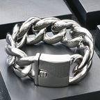 Luxury 30mm Cuban Link Chain Bracelet for Man Vacuum Plated Stainless Steel Men's Bracelets Hip Hop Heavy Duty Street