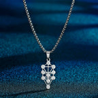 Kinitial Tarot Constellation Zodiac Pendant Necklace For Women Sacred Geometry Amulet Jewelry
