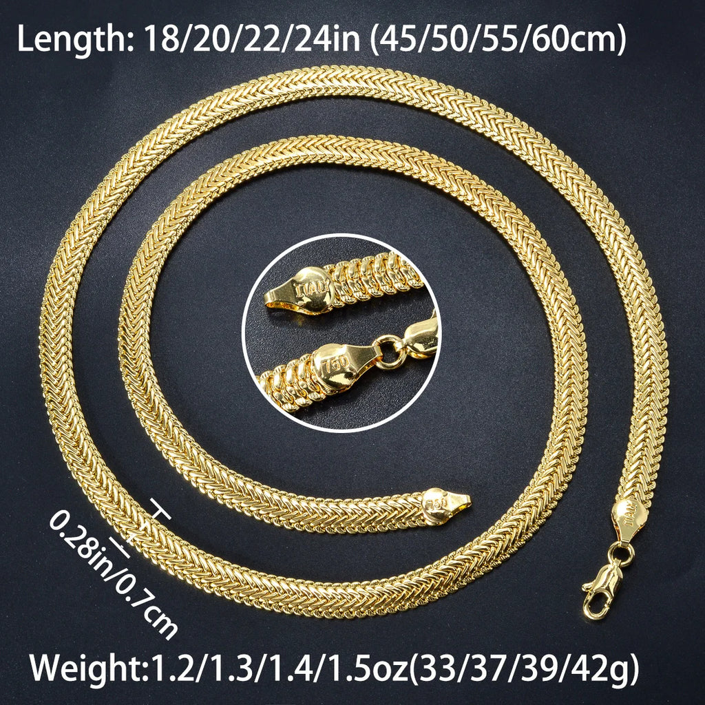 Classic Herringbone Chain Necklace for Daily Wear 24 Inch
