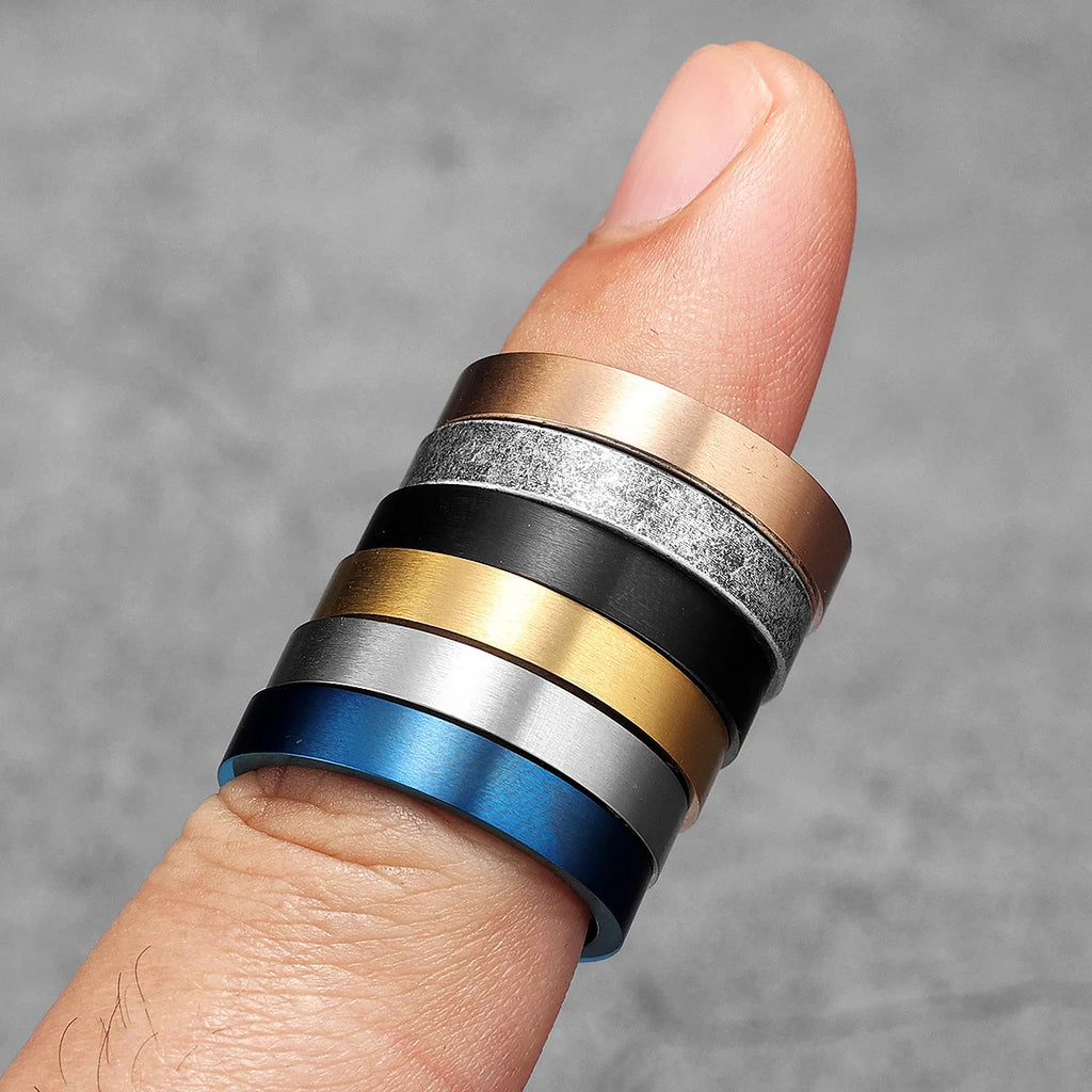 4mm 6mm 8mm 10mm Simple Round Stainless Steel Men Rings Punk Male Women Fashion Jewelry Creativity Gift