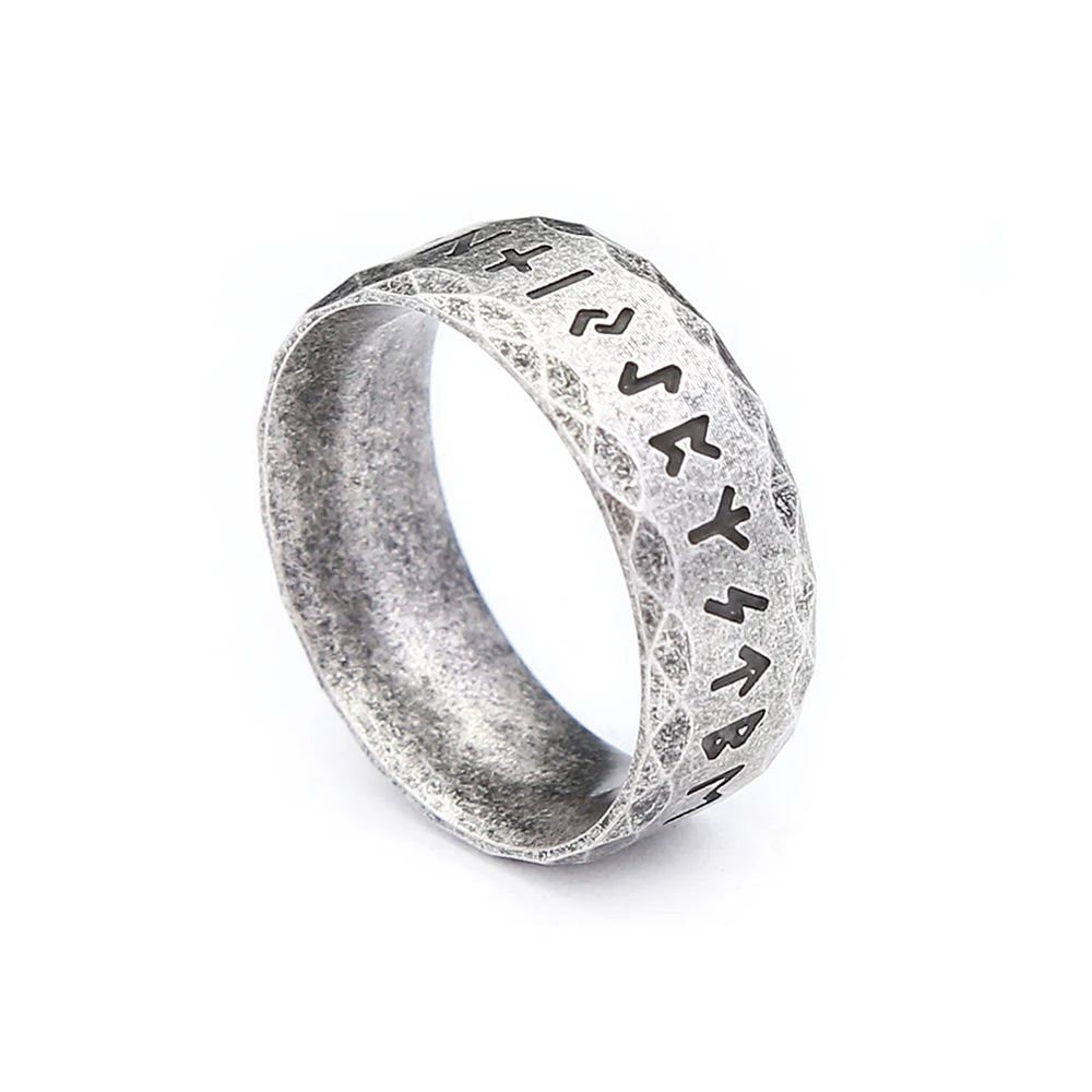 Odin Steel Ring Vintage Viking Letter Rune Nordic