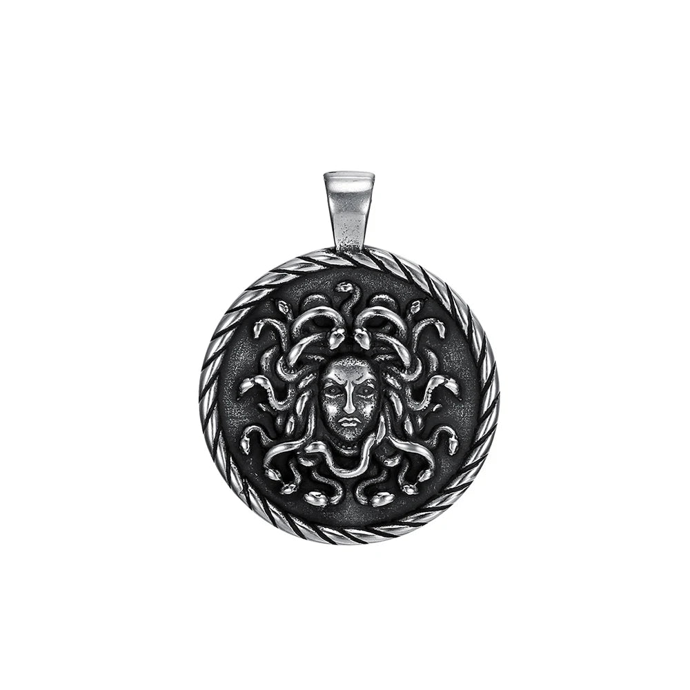 Gothic Medusa Pendant — Stainless Steel