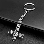 Inverted Cross Key Chain — Stainless Steel