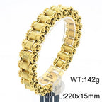 Retro Heavy Brush Stainless Steel Motorcycle Chain Bracelet 11/13MM Wide Mens Women Bike Biker Bracelets Hip-Hop Jewelry 19-23cm