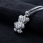 Iced Out Teddy Bear Pendant — 925 Silver