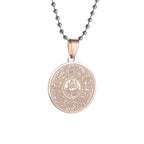 Allah Scripture Round Medal Pendant Stainless Steel Necklace Mens Islamic Jewelry Amulets Muslim Gifts