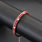 Punk 2Pcs/set Natural Stone Bracelet Men Stainless Steel Chain Tiger Eyes Hematite Beaded Braslet Cool Boyfriend Gifts For Him